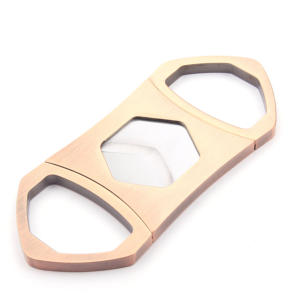 Custom Logo Stainless Steel Cigar Cutter Sharp V Cut Metal Durable Cigar Accessories