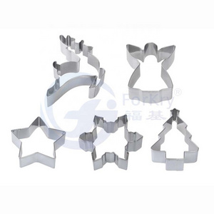 FORKRY stainless steel Christmas Cookie Cutter Set Cookie Dough Plunger Cutter