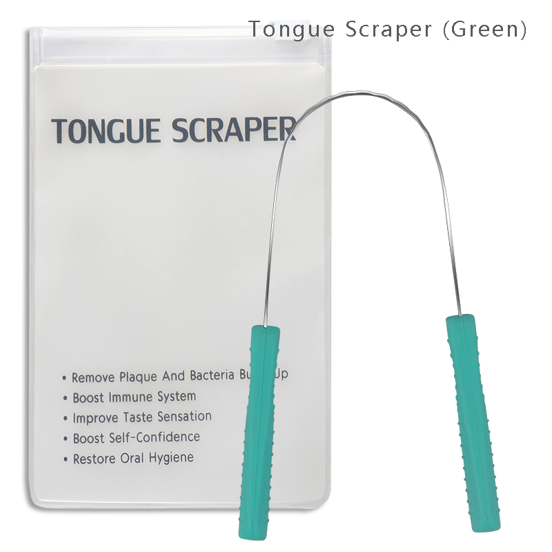 Factory Tongue Cleaner Scraper 304 Stainless Steel and Eco Friendly Silicone Handle Tongue Cleaning Tool