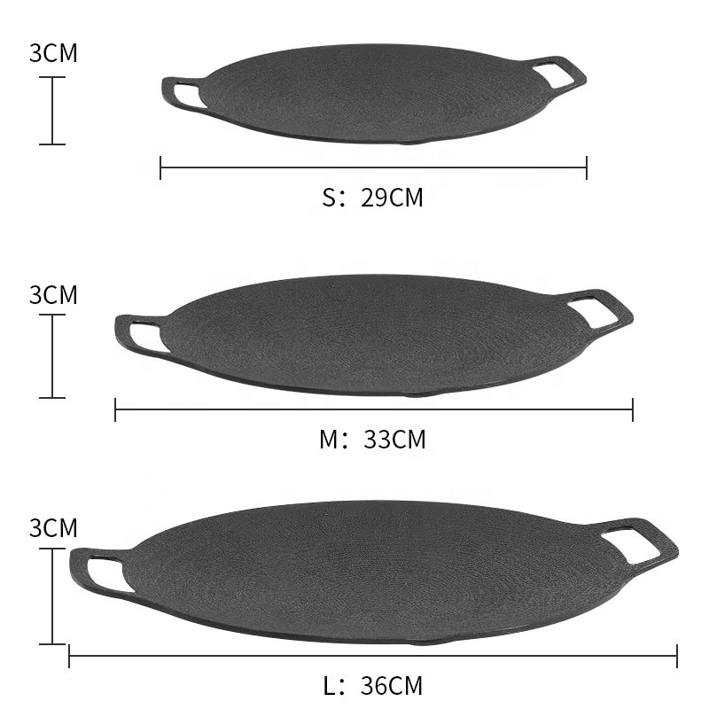 Multipurpose Outdoor Food BBQ Round Non Stick Griddle Grill Pan Camping Grill Pan