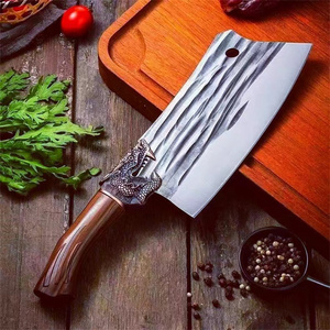 high quality  professional stainless steel forged salad chopper meat machine 6 mezzaluna knife  with protective cove