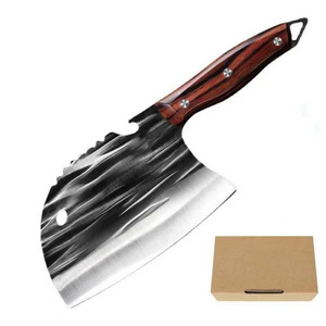 high quality stainless steel bone chopper handmade kitchen knife knives set  for kitchen with wood handle