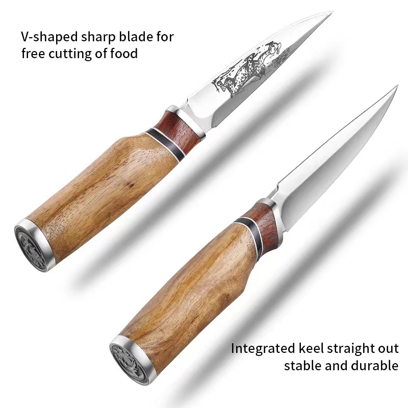 Professional  stainless German steel  steak knives for restaurant  chef knife small utility  paring knife with solid wood handle