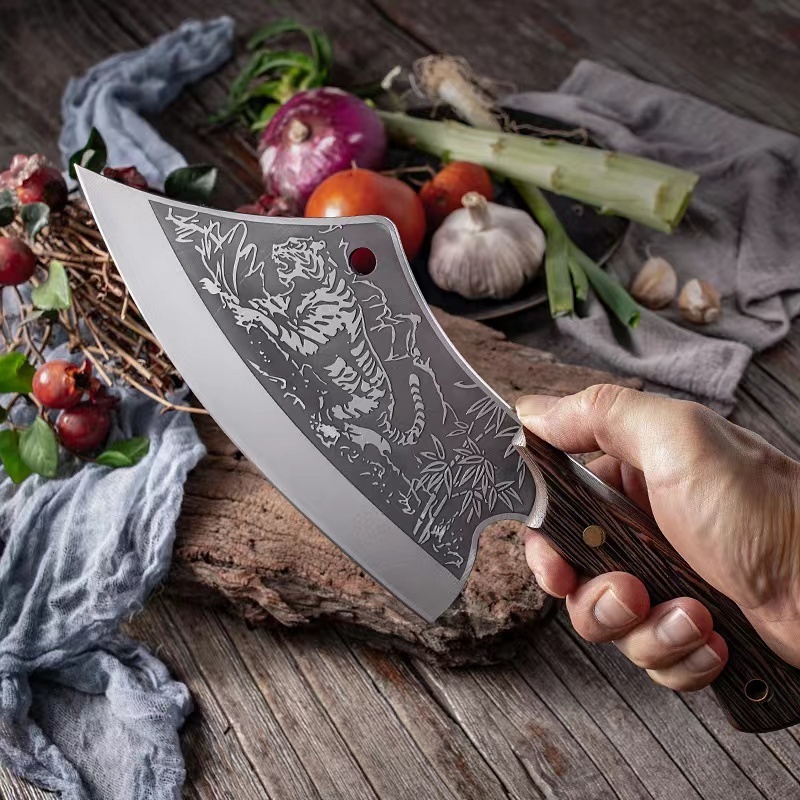 high quality professional   stainless steel forged   bone chopper pakistan knife  boning knife plastic handle and PU case