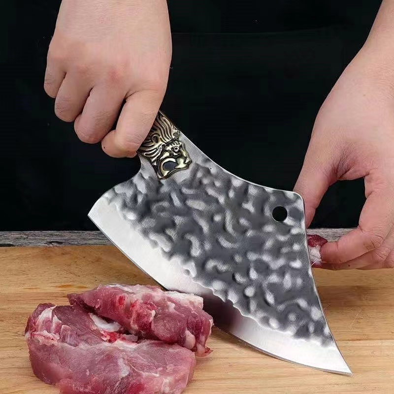 high quality  professional stainless steel forged salad chopper meat machine 6 mezzaluna knife  with protective cove