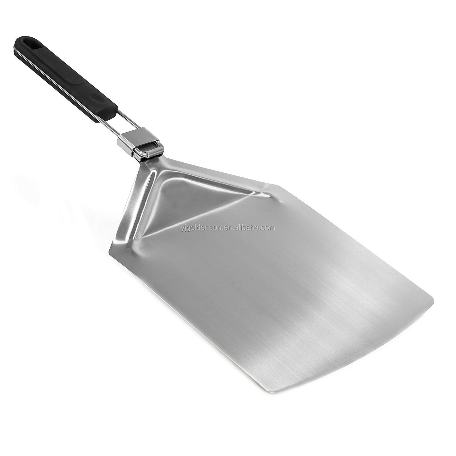 Factory Price Stainless Steel Baking Pizza Peel shovel With TPR Folding Handle For Easy Storage