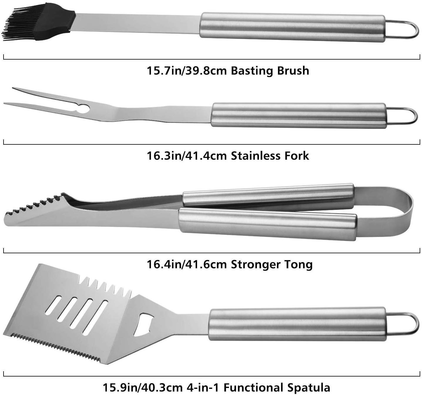 27 Pieces BBQ Grill Accessories Stainless Steel BBQ Tools Set for Camping/Backyard Barbecue