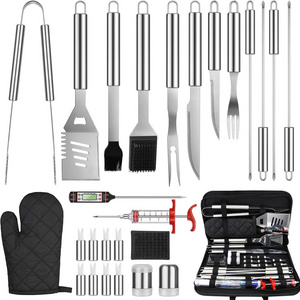 27 Pieces BBQ Grill Accessories Stainless Steel BBQ Tools Set for Camping/Backyard Barbecue