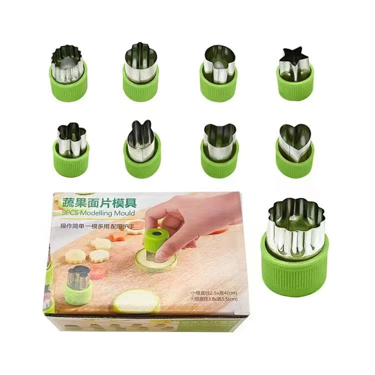 Stainless Steel Kids DIY Baking Tool Fruit and Vegetable Cutter Shapes Cookie Stamp Mold Set