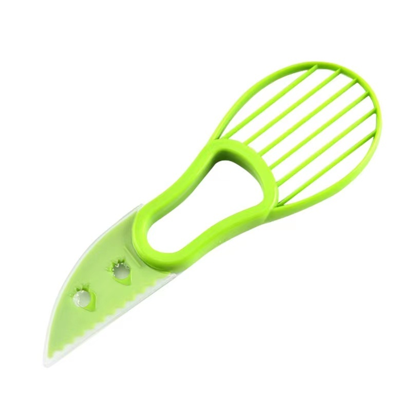 Green Avocado Cutter and Scooper for Fruits & Vegetable - Peel Avocado Slicer  - Plastic Avocado Knife