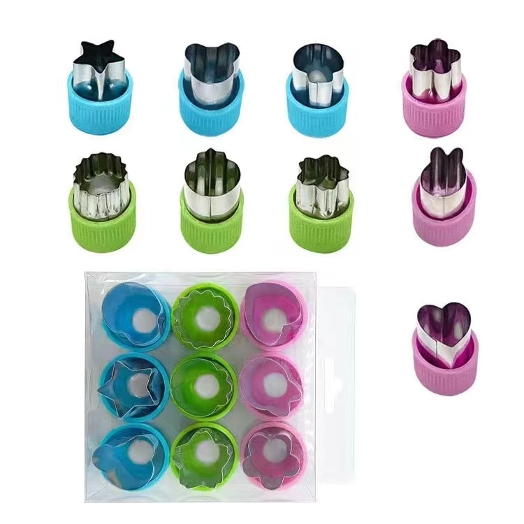 Stainless Steel Kids DIY Baking Tool Fruit and Vegetable Cutter Shapes Cookie Stamp Mold Set