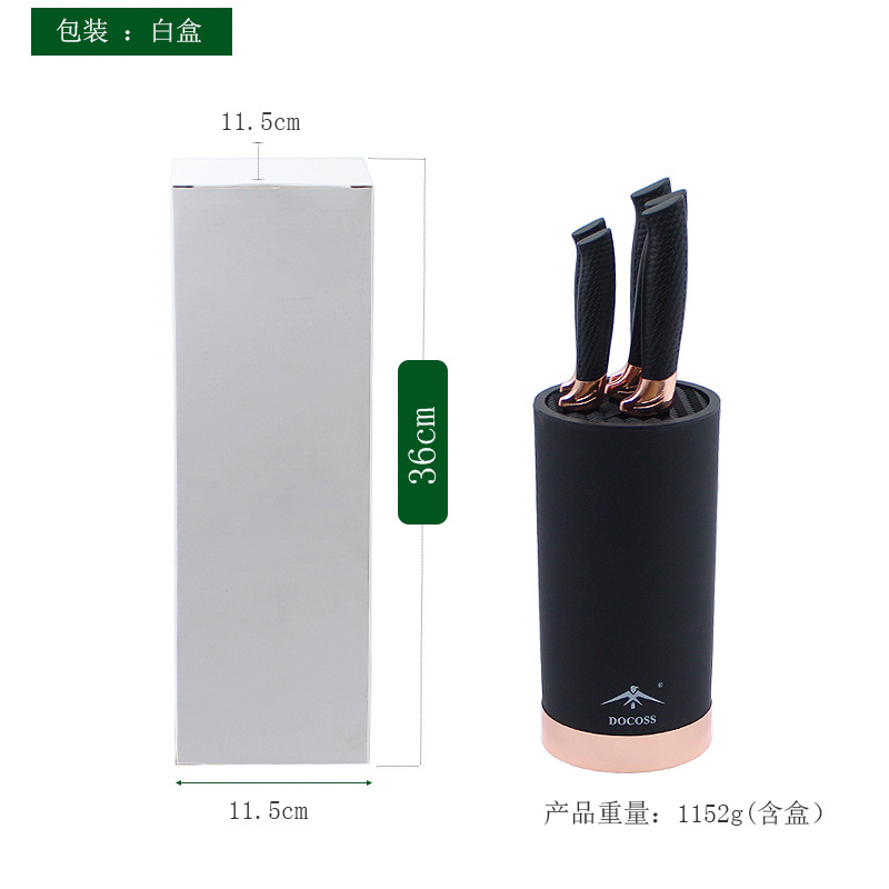 wholesale promotional house warming gifts Kitchen Knives Block Set Professional Stainless Steel Knife Set with round Block