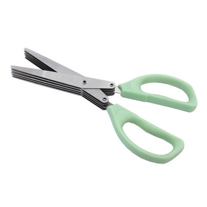 Manufacturers Wholesale Five Layer Scissors Stainless Steel Scallion Scissors Kitchen Food Shredded Scallion Scissors