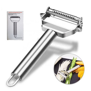 Multifunctional Stainless Steel Sharp Dual Julienne Rotating Potato Fruit And Vegetable Peeler