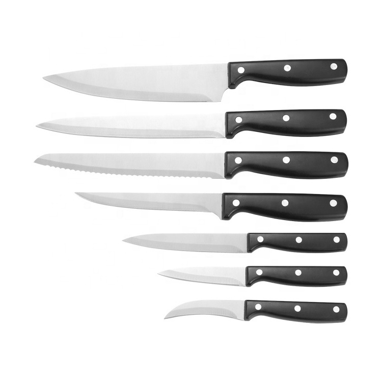 7 Piece Kitchen Knives BBQ Tools Chef Bread Steak Fruits Fillets Boning Knives Stainless Steel Gift Box Metal Customized Logo