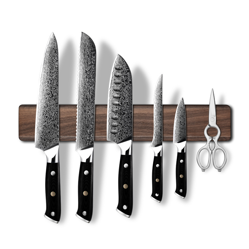 Strong Walnut Wood Magnet Knife Hanger Strip Magnetic knife Holder Wall Mounted Kitchen Knives Holder