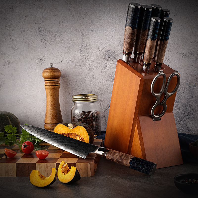 Hot Selling Kitchen Knives Set  67 Layer Damascus Steel Chef knife Ultra Sharp Meat Vegetables Kitchen Knife with Resin Handle