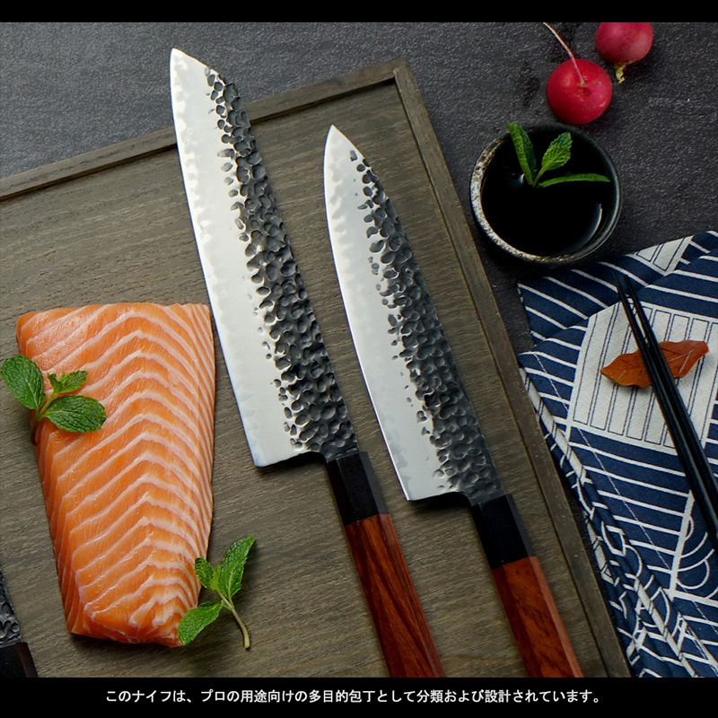 Japanese 3 layers Blade AUS-10 Handmade Cutter Octagonal handle Chef Paring Santoku kiritsuke Slaughter Kitchen Knives