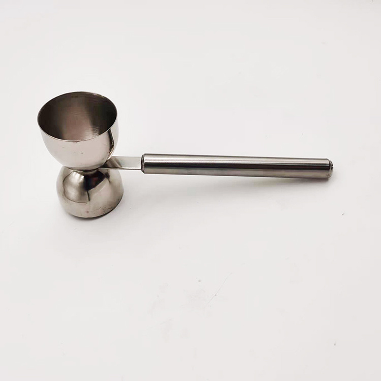 High Quality Jigger With Stainless Steel Round Shape Cocktail Handle Bar Measuring Wine