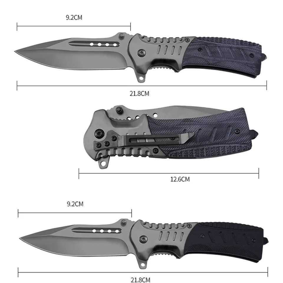 No MOQ wood handle outdoor travel hunting survival camping tactical knives folding pocket knife