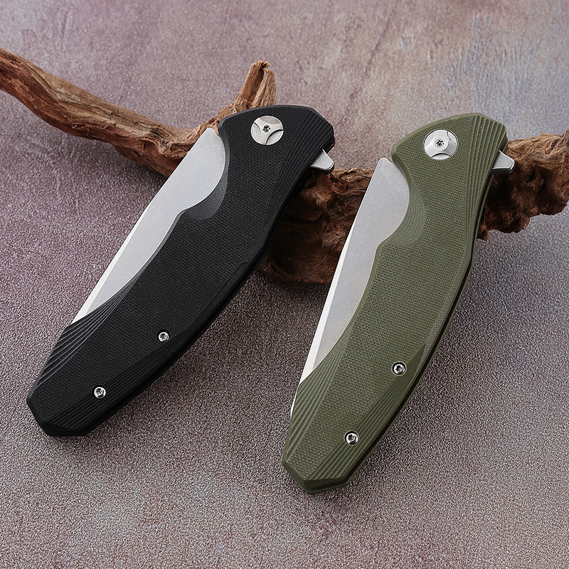 High Quality EDC Folding Pocket Knife D2 Steel Blade G10 Handle Outdoor Camping Gift Hunting Knife