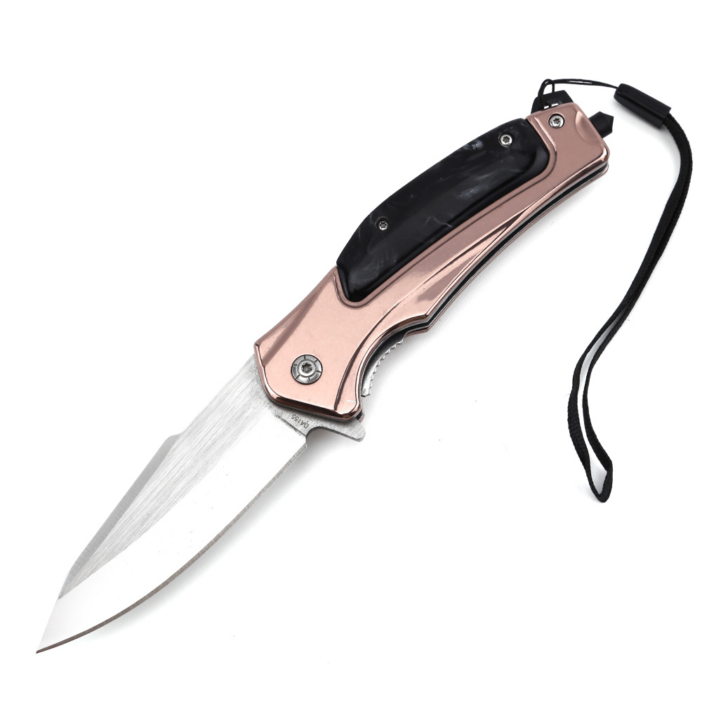 Acrylic plastic handle handmade pocket pakistan hunting steel folding stainless pink pocket knife