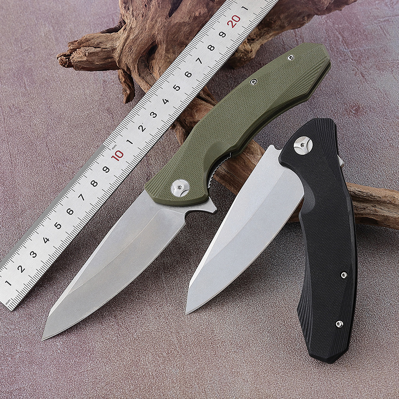 High Quality EDC Folding Pocket Knife D2 Steel Blade G10 Handle Outdoor Camping Gift Hunting Knife