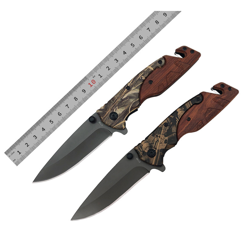 Top selling Pakistan hunting tactical survival folding camping pocket knife wood handle