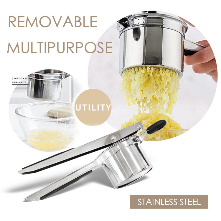 New potato press Stainless steel potato press mud silicone handle potato masher Auxiliary food blender Kitchen tools