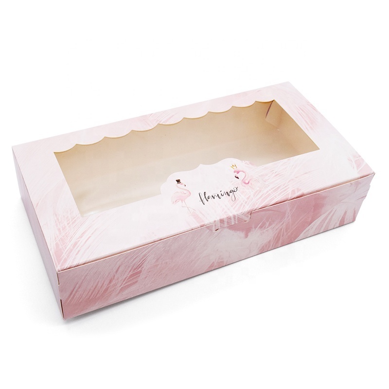 100% recycled Material bakery boxes customized logo Pink Strawberry Tinted Cupcake boxes