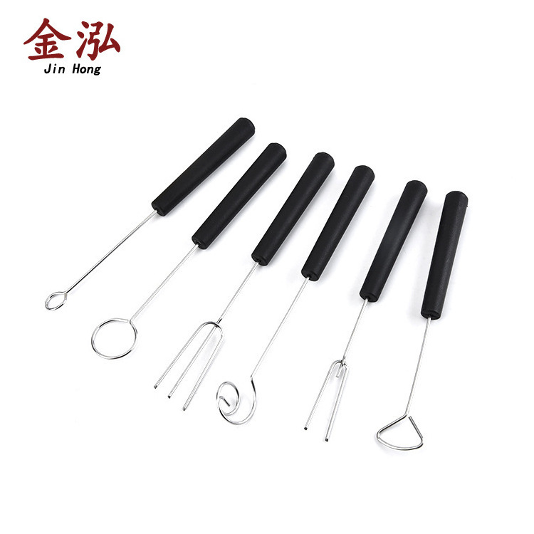 Stainless Steel Roasting Sticks Barbecue Fork Cheese Fruit Chocolate Fountain Cheese Fondue Fork Set