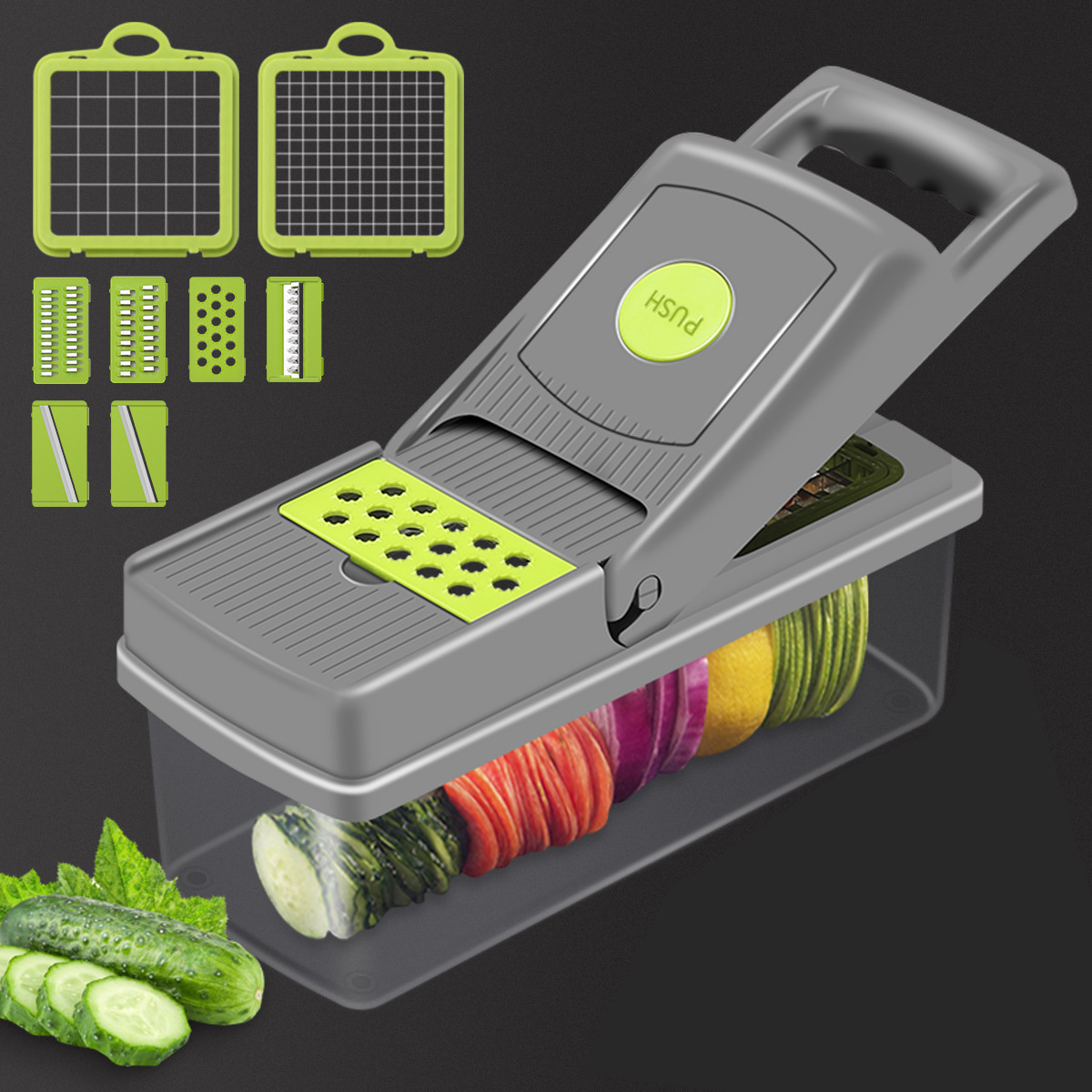 Manual Kitchen Fruit Cutter Picadora De Verduras Onion Multi Purpose Vegetable Slicer And Chopper With Colander Basket