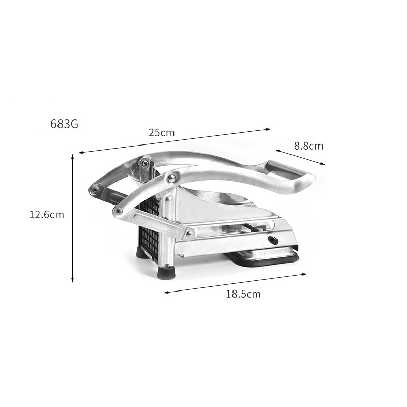 Hot Sale Stainless Steel Potato Chipper Using Kitchen French Fry Potato Cutter Vegetable Fruit Slicer with A Suction