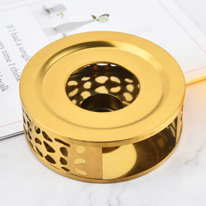 Tea Trivet Gold Stainless Steel Teapot Warmer Base for Glass, Ceramic Teapots and Other Heatproof Pots Warming Use