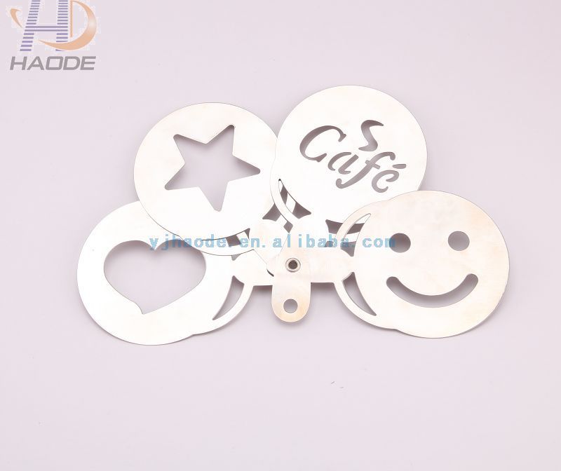 2016 new design stainless steel latte coffee art /decorating stencil /coffe tools