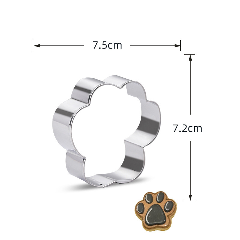 Dog Paw Bone Carton Biscuit Mold Metal Embossed Stamp And Cookie Cutter Moldes De Biscuit De Corpinho Fondant Bakeware