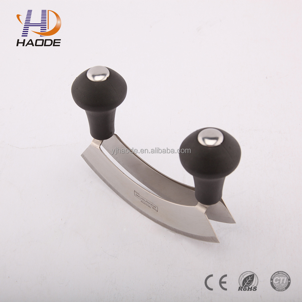 Sedex Double Blade Chopper With PP Handle Mezzaluna herb chopper knife