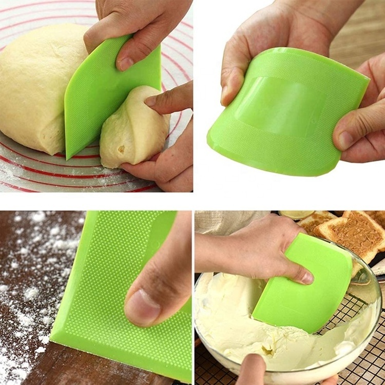 Food-safe Multipurpose Plastic Bowl Dough Scraper For Bread Dough Cake Fondant Icing