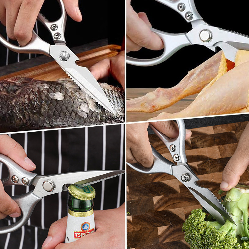 Heavy Duty  Sharp Poultry Stainless Steel Kitchen Shears Multi Function Cooking Kitchen Scissors for Chicken,Meat,Fish