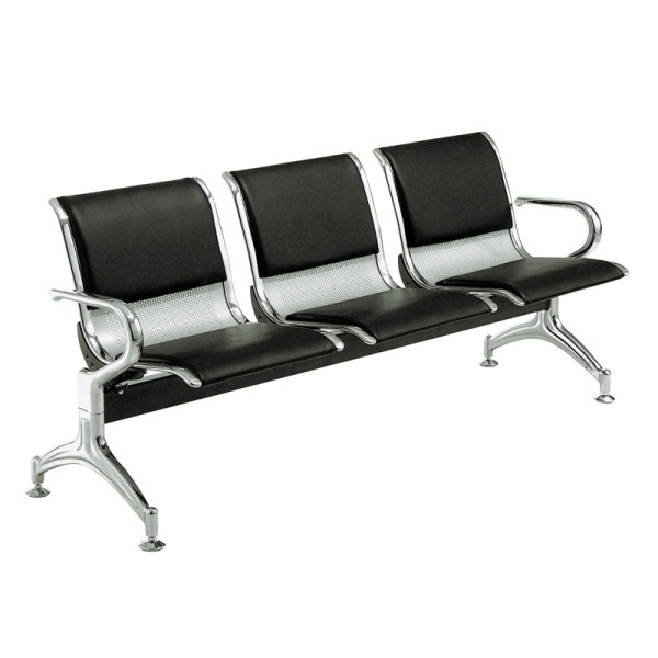 5 Seater Public Waiting Chair Furniture Airport Hospital Row Chair With Half Leather Cushion