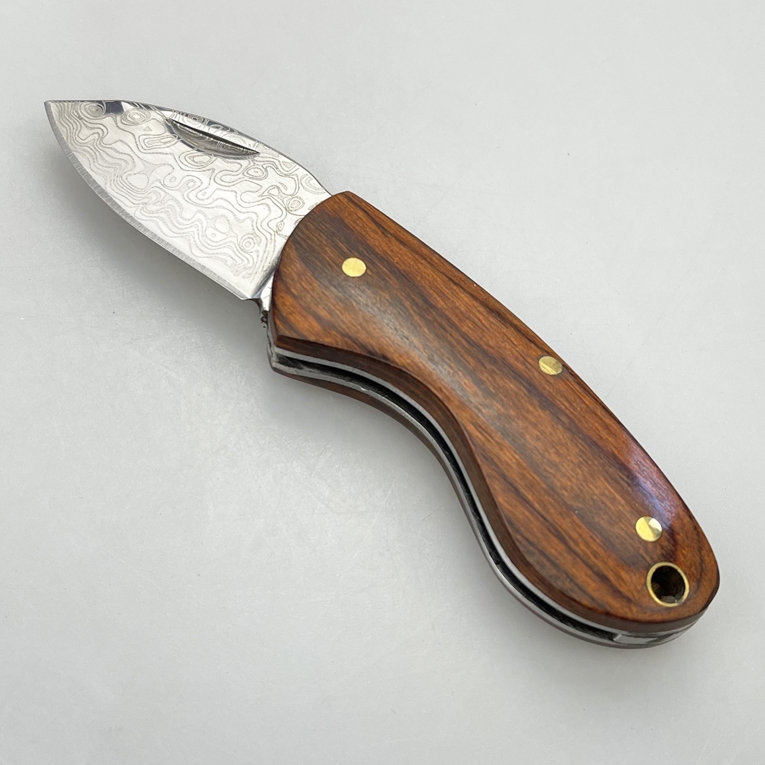 Mini Wood Handle Stainless Steel Outdoor Camping Survival Folding Pocket Knife Gift Knife