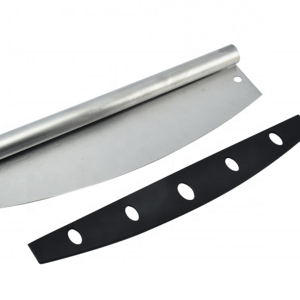 Stainless steel 14 inch pizza rocker cutter with black protection cover