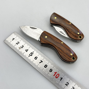 Mini Wood Handle Stainless Steel Outdoor Camping Survival Folding Pocket Knife Gift Knife