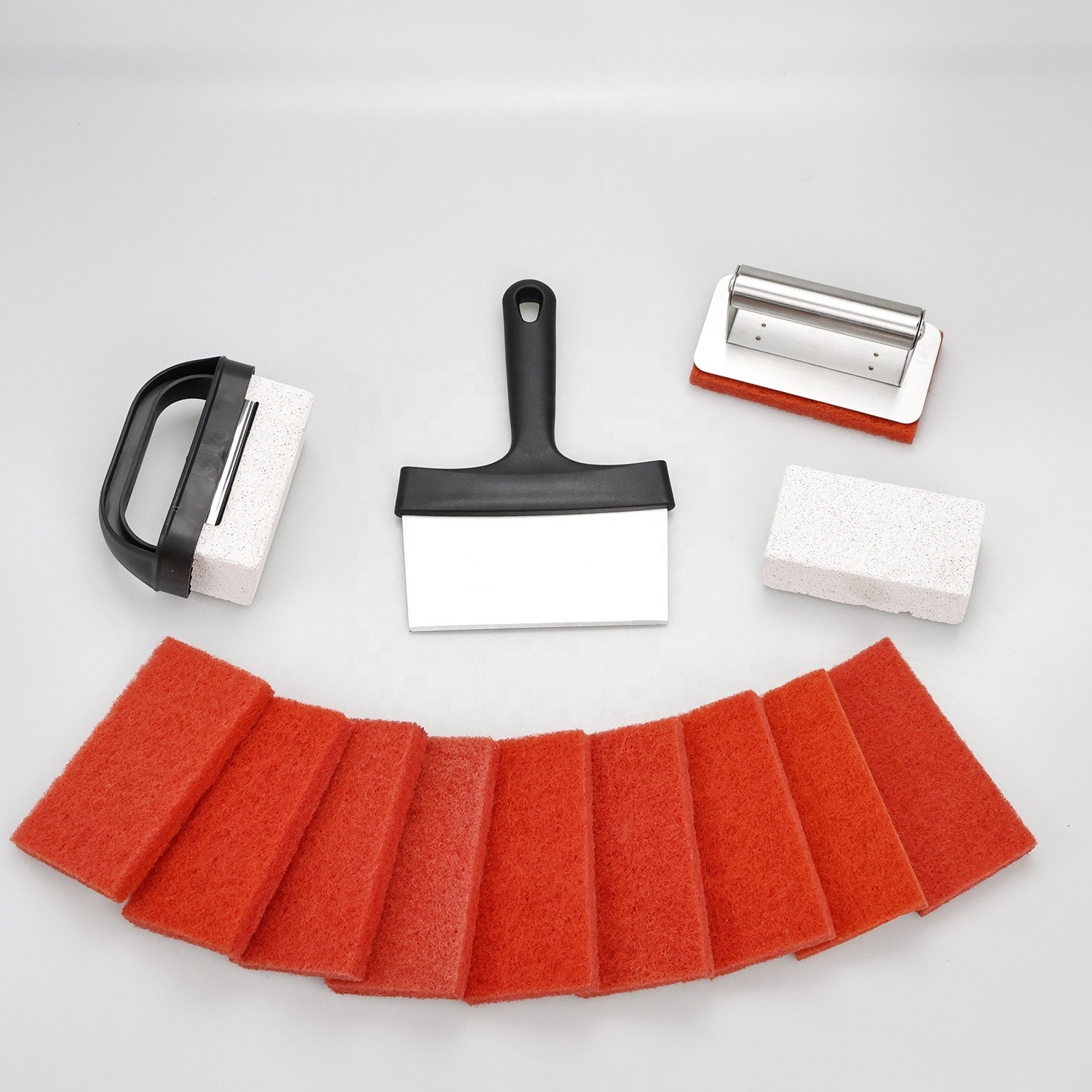 All in 1 Griddle Cleaning Kit, Flat Top Grill Accessories Cleaner with Griddle Scraper, Cleaning Brick