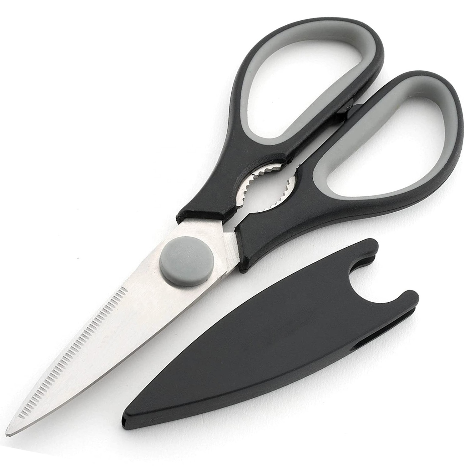 Kitchen Scissors - 8.8-Inch Professional Kitchen Shears - Heavy Duty, Stainless Steel, Dishwasher Safe - Micro Serrated Edge