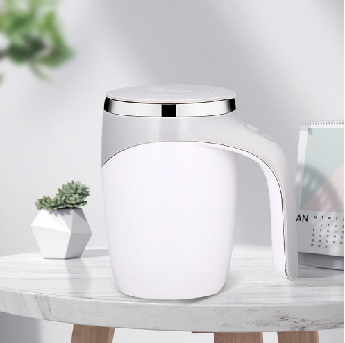 Stainless Steel Magnetic Rotating Electric Milk Cup Self Stirring Mug Lazy Coffee Automatic Mixing Cup with Handgrip