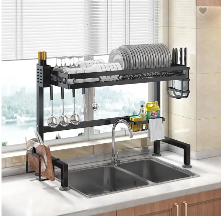 Wholesale Cheap Kitchen Dish Rack Drying Over The Sink Storage Plate Holders Metal Dishes Rack Drainer