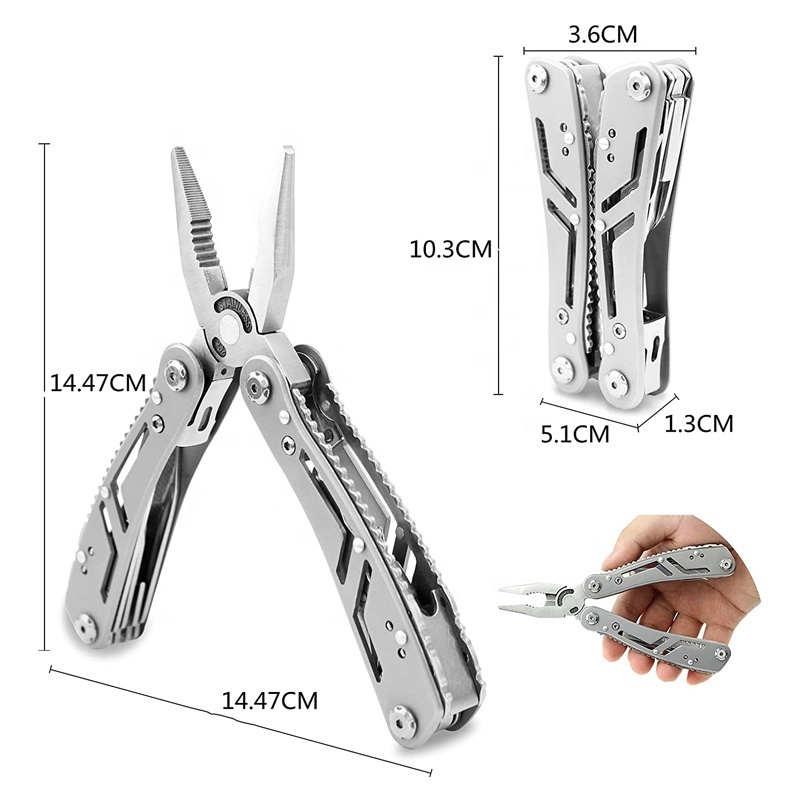 2cr stainless steel camping folding pocket wire multi tools customized multipurpose plier knife screwdriver bit