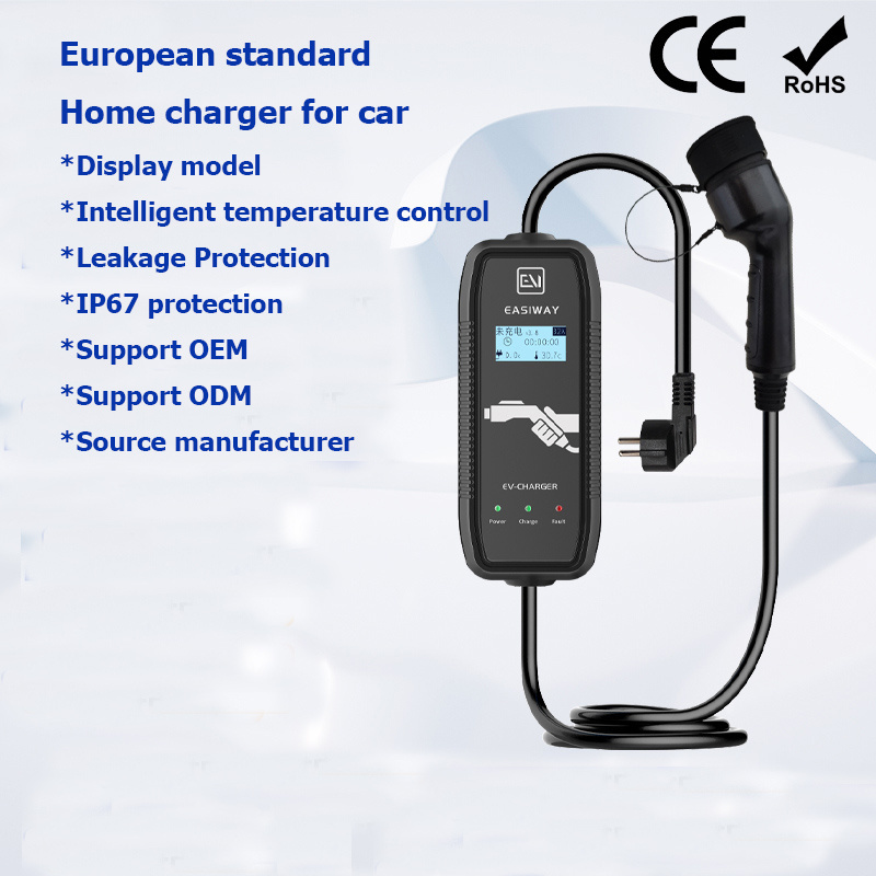 ZR-EUO03-3 AC type 2 water proof fast home charger 7kw 32A AC EV electric car charging station for electric vehicle