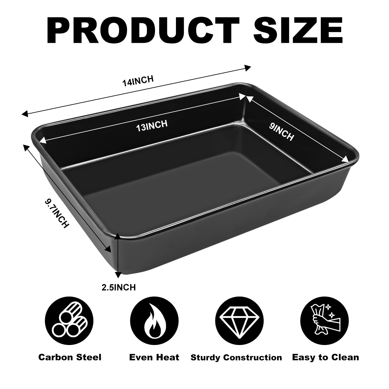 High Quality Custom Square detroit pizza pan baking tray stainless steel pizza pan